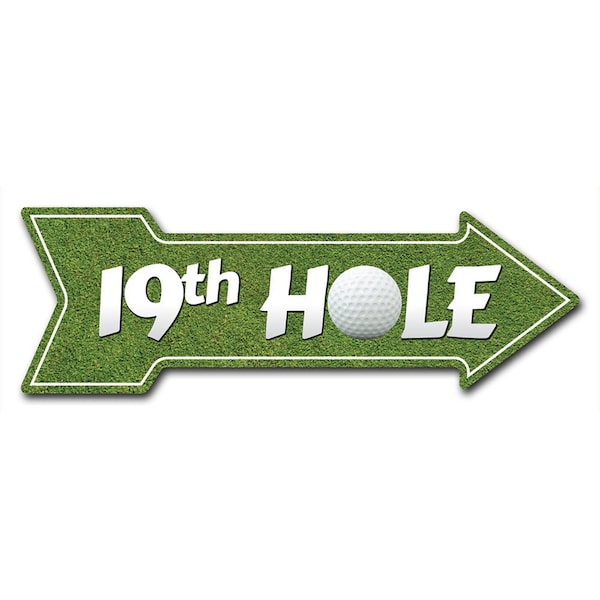 19th Hole Arrow Decal Funny Home Decor 24in Wide